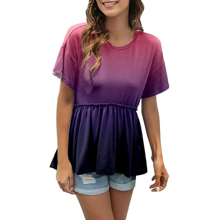 HSMQHJWE Graphic T Shirts Under Scrub Women Long Sleeve Shirts Women Casual O Neck T Shirt Loose Top Ruffle Hem Gradient Print Short Sleeve Shirt Top Blouse Cool Fit Shirts Women
HSMQHJWE Graphic T Shirts Under Scrub Women Long Sleeve Shirts Women Casual O Neck T Shirt Loose Top Ruffle Hem Gradient Print Short Sleeve Shirt Top Blouse Cool Fit Shirts Women