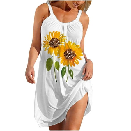 Juebong Women s Fashion Sexy Sleeveless Cute Cartoon Sunflower Print Hem Loose Beach Dress
Juebong Women s Fashion Sexy Sleeveless Cute Cartoon Sunflower Print Hem Loose Beach Dress
