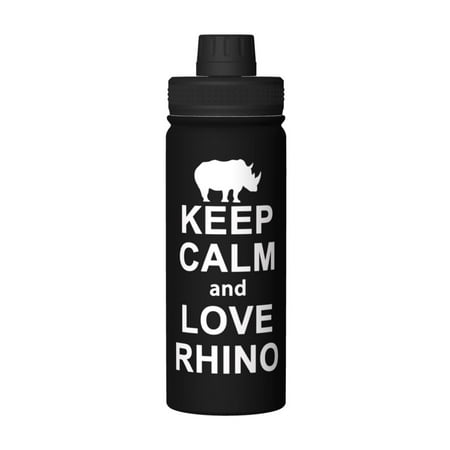 Keep Calm And Love Rhino 18 Oz Water Bottles Insulated Water Bottle Stainless Steel Thermos with Flip Lid
Keep Calm And Love Rhino 18 Oz Water Bottles Insulated Water Bottle Stainless Steel Thermos with Flip Lid