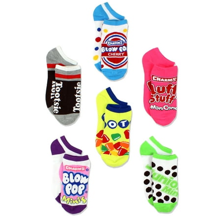 Topps Charms Candy Tootsie Roll Womens 6 pack Socks (9-11 Womens (Shoe: 4-10) Multicolor No Show)
Topps Charms Candy Tootsie Roll Womens 6 pack Socks (9-11 Womens (Shoe: 4-10) Multicolor No Show)