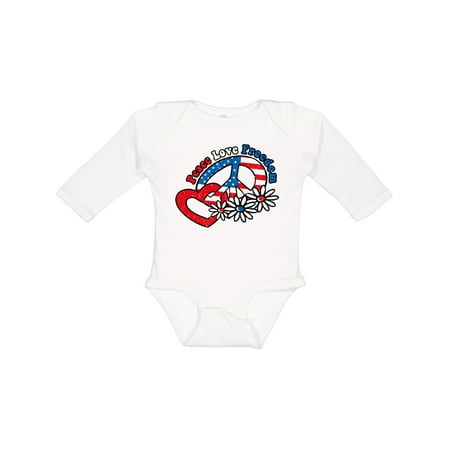 Inktastic Peace Love Freedom Gift Baby Girl Long Sleeve Bodysuit