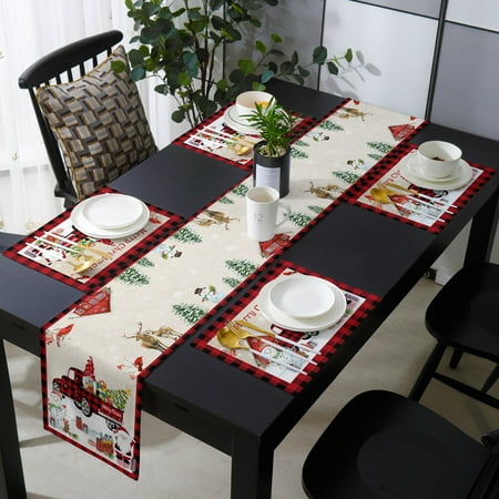 Christmas Truck Gnome Snowman Table Runner Set for 4/6 Person Dining Table Wedding Christmas Decor European Tablecloth Tablemat
Christmas Truck Gnome Snowman Table Runner Set for 4/6 Person Dining Table Wedding Christmas Decor European Tablecloth Tablemat