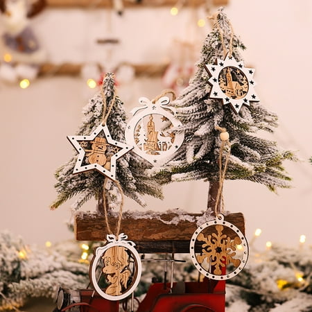 Ayyufe 2Pcs Xmas Tree Ornament White Border Five-pointed Star Round Shape Three-dimensional Hollow Out Decoration Eco-friendly Xmas Tree Gift Hanging Wood Cutouts Pendant for Home
Ayyufe 2Pcs Xmas Tree Ornament White Border Five-pointed Star Round Shape Three-dimensional Hollow Out Decoration Eco-friendly Xmas Tree Gift Hanging Wood Cutouts Pendant for Home