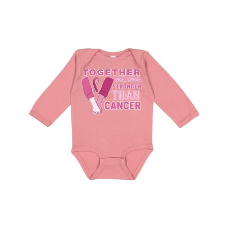 

Inktastic Together We Are Stronger Than Cancer with Hands and Ribbon Gift Baby Boy or Baby Girl Long Sleeve Bodysuit