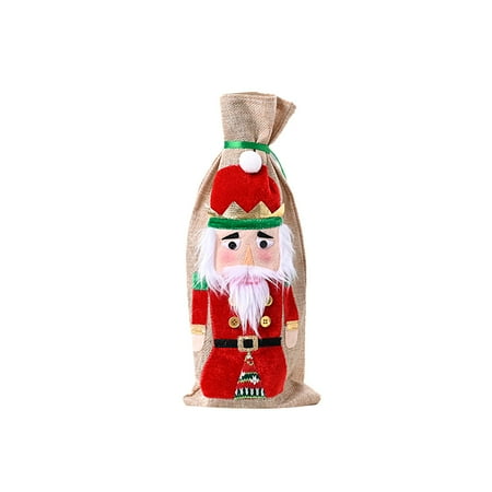 Yotyukeb Christmas Ornament Walnut Soldier Wine Bottle Set Red Wine Bottle Decoration Red