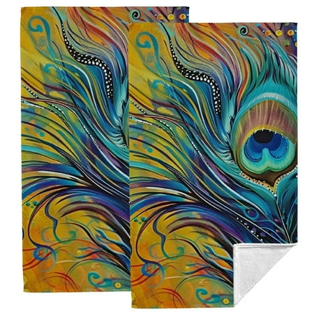 Nawy Colorful Peacock Feathers Decorative Towel Set for Bathroom and Kitchen 2-Pack 27.5*16in
Nawy Colorful Peacock Feathers Decorative Towel Set for Bathroom and Kitchen 2-Pack 27.5*16in