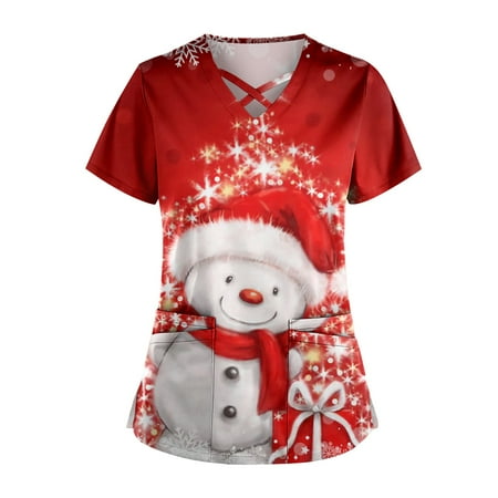 Ovticza Christmas Scrub Tops for Women Snowman with Pockets Nursing Xmas Short Sleeve V Neck Soft Holiday Scrubs Tops for Women Christmas Wine 4XL
Ovticza Christmas Scrub Tops for Women Snowman with Pockets Nursing Xmas Short Sleeve V Neck Soft Holiday Scrubs Tops for Women Christmas Wine 4XL