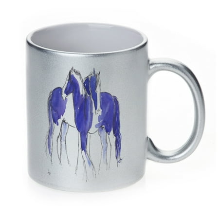 KuzmarK Silver Sparkle Coffee Cup Mug 11 Ounce - Piebald Gypsy Cobs in Purple and Blue Abstract Horse Art by Denise Every
KuzmarK Silver Sparkle Coffee Cup Mug 11 Ounce - Piebald Gypsy Cobs in Purple and Blue Abstract Horse Art by Denise Every