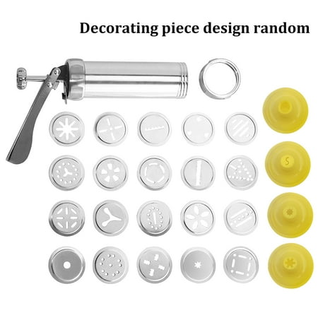 25pcs Icing Nozzle Hand Tool Aluminum Alloy Cookie Press Set Ergonomic Disc