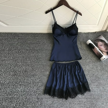 TMOYZQ Women Two Piece Silk Satin Pajamas Sets Sexy Lace Hem V-Neck Spaghetti Strap Camisole Sleeveless Tunic Lingerie Crop Top + Elastic Shorts Sleepwear Loungewear Set
TMOYZQ Women Two Piece Silk Satin Pajamas Sets Sexy Lace Hem V-Neck Spaghetti Strap Camisole Sleeveless Tunic Lingerie Crop Top + Elastic Shorts Sleepwear Loungewear Set