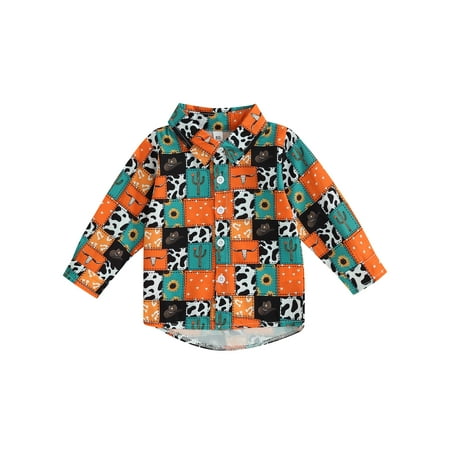 Frobukio Toddler Kids Boys Western Shirts Casual Button T-Shirt Long Sleeve Lapel Print Spring Autumn Tops
Frobukio Toddler Kids Boys Western Shirts Casual Button T-Shirt Long Sleeve Lapel Print Spring Autumn Tops