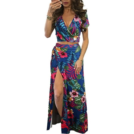PIKADINGNIS Womens 2 Piece Outfits Sexy V Neck Floral Print Dress Boho Cross Wrap Tie Back Beach Skirt Split Maxi Dresses for Women
PIKADINGNIS Womens 2 Piece Outfits Sexy V Neck Floral Print Dress Boho Cross Wrap Tie Back Beach Skirt Split Maxi Dresses for Women