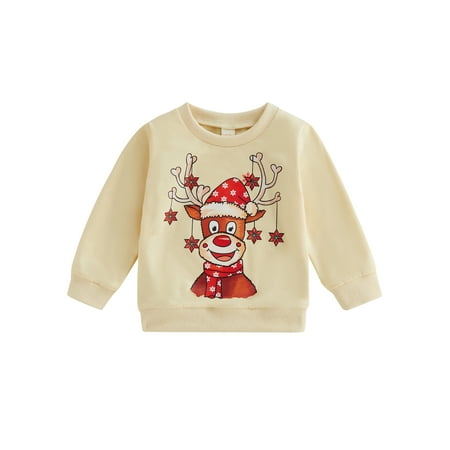 Gwiyeopda Kids Girls Boys Christmas Sweatshirts Letter/Deer Print Round Neck Long Sleeve Hoodies Spring Autumn Casual Tops
Gwiyeopda Kids Girls Boys Christmas Sweatshirts Letter/Deer Print Round Neck Long Sleeve Hoodies Spring Autumn Casual Tops