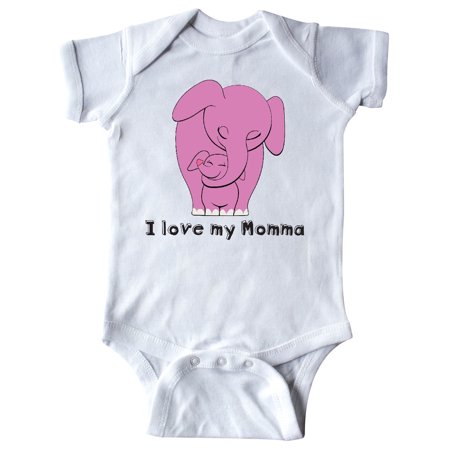 Inktastic I Love my Momma Elephant Pink Gift Baby Girl Bodysuit