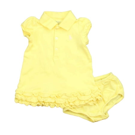 Pre-owned Ralph Lauren Girls Yellow Dress size: 6 Months