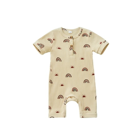 TheFound Newborn Baby Boy Girl Short Sleeve Rainbow Romper Ribbed One Piece Jumpsuit Playsuit Bodysuit Clothes
TheFound Newborn Baby Boy Girl Short Sleeve Rainbow Romper Ribbed One Piece Jumpsuit Playsuit Bodysuit Clothes
