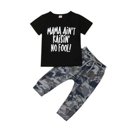 Caitzr Baby Boys Short Sleeve Round Neck T-shirt Top with Camouflage Printed Long Pants
Caitzr Baby Boys Short Sleeve Round Neck T-shirt Top with Camouflage Printed Long Pants