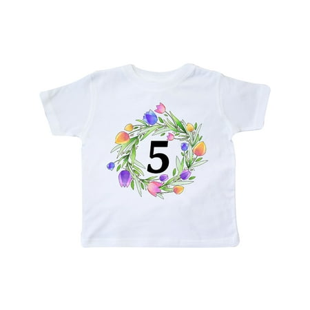 Inktastic 5th Birthday Tulip Flower Wreath Gift Toddler Boy or Toddler Girl T-Shirt
Inktastic 5th Birthday Tulip Flower Wreath Gift Toddler Boy or Toddler Girl T-Shirt