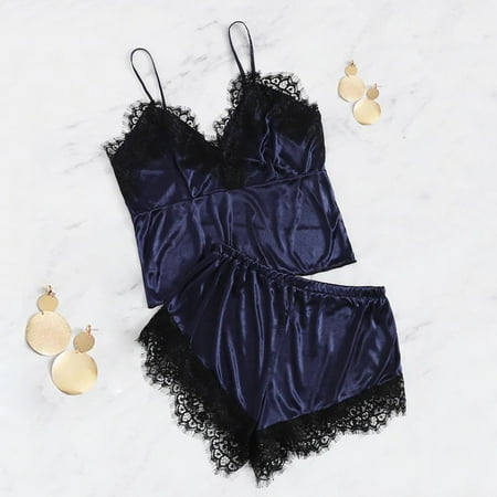 Tangnade Plus Size Lingerie For Women Fashion Women Lace Trim Pajamas Silk V-Neck Camisole Shorts Set Lingerie Sleepwear
Tangnade Plus Size Lingerie For Women Fashion Women Lace Trim Pajamas Silk V-Neck Camisole Shorts Set Lingerie Sleepwear