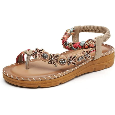 Womens Flats Sandals Bohemian Summer Open Toe Elastic Ankle Strap Sandals Comfortable Flip Flops Beach Shoes
Womens Flats Sandals Bohemian Summer Open Toe Elastic Ankle Strap Sandals Comfortable Flip Flops Beach Shoes