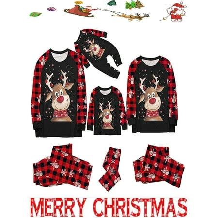 Christmas Family Matching Pajamas Long Sleeve Elk Print Tops with Plaid Snowman Print Pants Jammies Sleepwear for Adults Kids
Christmas Family Matching Pajamas Long Sleeve Elk Print Tops with Plaid Snowman Print Pants Jammies Sleepwear for Adults Kids