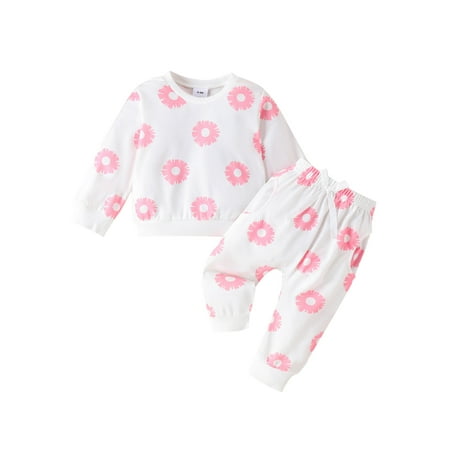 Bagilaanoe 2PCS Toddler Baby Girl Pants Set Flower Print Long Sleeve Sweatshirt Pullover Tops + Drawstring Sweatpants 6M 12M 18M 24M 3T Kids Casual Sweatsuits
Bagilaanoe 2PCS Toddler Baby Girl Pants Set Flower Print Long Sleeve Sweatshirt Pullover Tops + Drawstring Sweatpants 6M 12M 18M 24M 3T Kids Casual Sweatsuits
