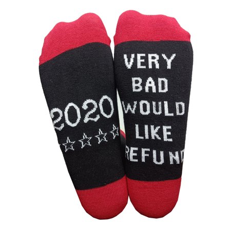 Unisex Cotton Crew Socks Funny Saying 2020 Very Bad Would Like Refund Hosiery