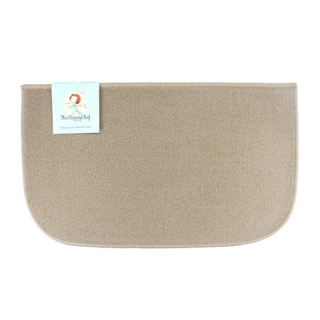 Arkwright D-Shape Kitchen Rug 18 x 30 Taupe Skid-Resistant Latex Backing