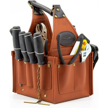 Nathurium Tool Tote Bag Genuine Leather Bucket Maintenance Pouch 23 Pocket Organizer for Hand Tools and Supplies Heavy Duty Electrician HVAC and Plummer Handyman Open Top Carrier
Nathurium Tool Tote Bag Genuine Leather Bucket Maintenance Pouch 23 Pocket Organizer for Hand Tools and Supplies Heavy Duty Electrician HVAC and Plummer Handyman Open Top Carrier