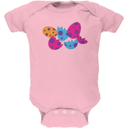 Jurassic Dinosaur Dino Eggs Light Pink Soft Baby One Piece - 3 month