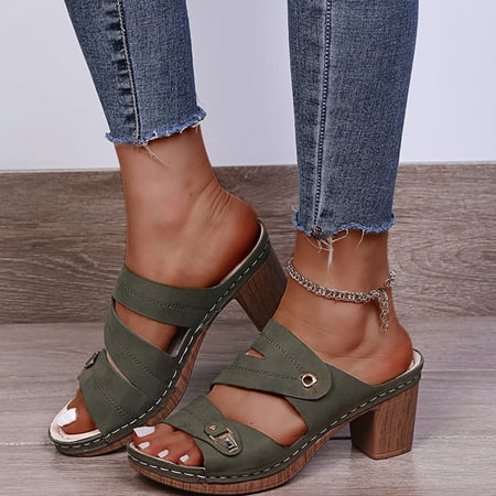 Tangnade Woman Shoes Fashion Women s Casual Shoes Breathable Chunky Heels Outdoor Leisure Slippers Green 37
Tangnade Woman Shoes Fashion Women s Casual Shoes Breathable Chunky Heels Outdoor Leisure Slippers Green 37