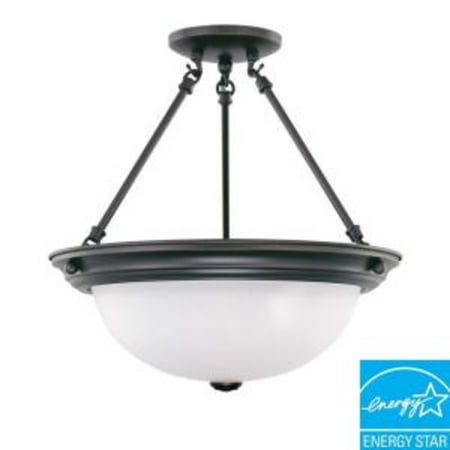 Nuvo 60-3341 - 15 Semi Flush Light Fixture in Mahogany Bronze Finish