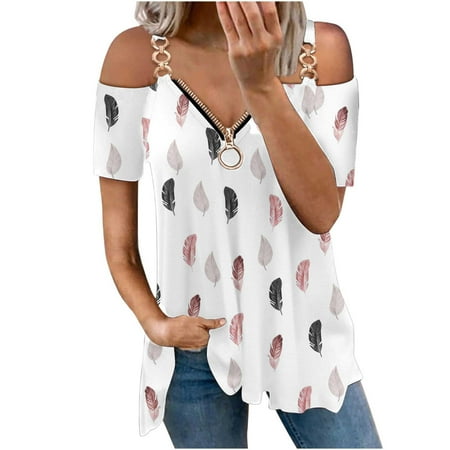 kakina CMSX Clearance Womens Tops Summer Zipper V-Neck Short Sleeve Print Strapless T-Shirt Tops Blouses Ladies Casual Tops White XL
kakina CMSX Clearance Womens Tops Summer Zipper V-Neck Short Sleeve Print Strapless T-Shirt Tops Blouses Ladies Casual Tops White XL