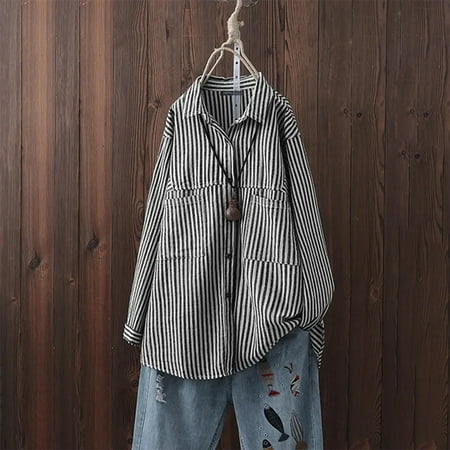 Lenago Plus Size Corset Tops for Women Women Casual Stripe Print Loose Blouse Long Sleeve Pocket Shirt Button Top Summer Beach Tops on Clearance
Lenago Plus Size Corset Tops for Women Women Casual Stripe Print Loose Blouse Long Sleeve Pocket Shirt Button Top Summer Beach Tops on Clearance