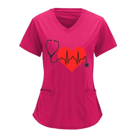 Hvyesh Plus Size Tops for Women Scrubs Top Women s Working Uniform Nursing Uniform With Two Pockets Short Sleeve V-neck Cute Printed Blouse
Hvyesh Plus Size Tops for Women Scrubs Top Women s Working Uniform Nursing Uniform With Two Pockets Short Sleeve V-neck Cute Printed Blouse