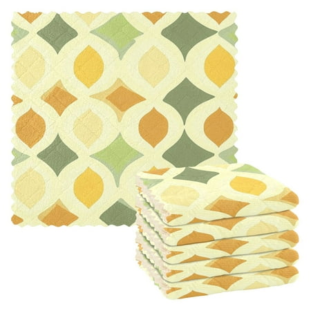 6 Pack Kitchen Dish Towels 11 Inch x 11 Inch Reusable Cleaning Cloths for Washing Dishes Dish Cloths for Drying Dishes Retro Geometric Design
6 Pack Kitchen Dish Towels 11 Inch x 11 Inch Reusable Cleaning Cloths for Washing Dishes Dish Cloths for Drying Dishes Retro Geometric Design