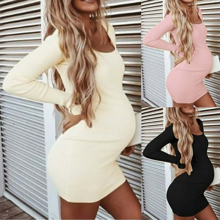 Tejiojio Maternity/Labor/Nursing Clothing Clearance Pregnant Women Clothes Sexy Solid Color Long Sleeve Round Neck Maternity Dress
Tejiojio Maternity/Labor/Nursing Clothing Clearance Pregnant Women Clothes Sexy Solid Color Long Sleeve Round Neck Maternity Dress