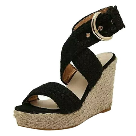 Women Wedge Sandals Summer Open Toe Straight Strap Sandals Versatile Solid High Slope Heel Sandals Fashion Roman Sandals
Women Wedge Sandals Summer Open Toe Straight Strap Sandals Versatile Solid High Slope Heel Sandals Fashion Roman Sandals