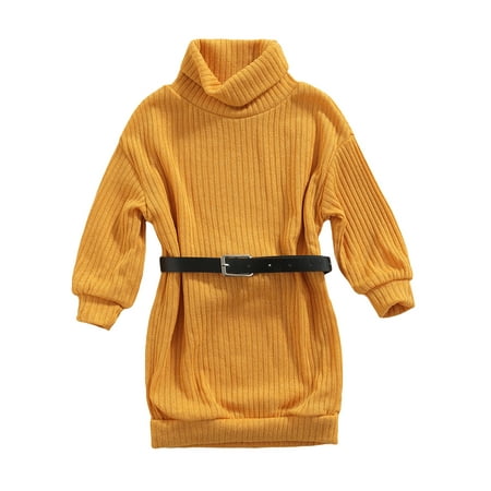 Sunisery Kids Baby Girls Casual Dress Knitted High-Neck Long Sleeve Turtleneck Dress with Waist Belt Yellow 3-4 Years
Sunisery Kids Baby Girls Casual Dress Knitted High-Neck Long Sleeve Turtleneck Dress with Waist Belt Yellow 3-4 Years