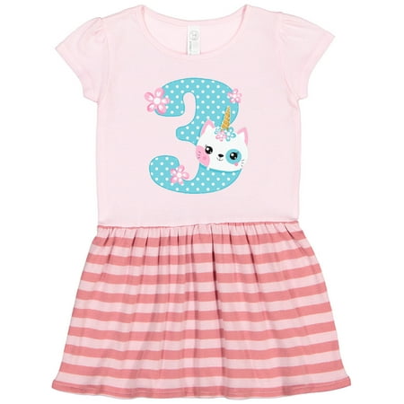 Inktastic Unicorn Kitty 3rd Birthday Gift Toddler Girl Dress