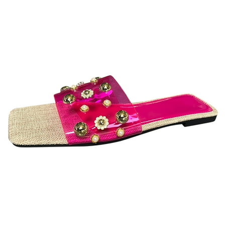 Quealent Adult Women Sandal Sandal Heels Shoes for Women Ladies Summer Fashion Transparent Breathable Color Flat Wedge Sandals for Women Wide Width Hot Pink 7
Quealent Adult Women Sandal Sandal Heels Shoes for Women Ladies Summer Fashion Transparent Breathable Color Flat Wedge Sandals for Women Wide Width Hot Pink 7