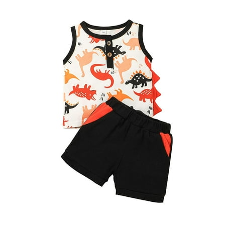 Lovely Casual Sets For Children Girls Cartoon Dinosaur Printed Sleeveless Outfits Vest Tops And Shorts Outfits Dailywears Comfortable Loose Fittness Sets
Lovely Casual Sets For Children Girls Cartoon Dinosaur Printed Sleeveless Outfits Vest Tops And Shorts Outfits Dailywears Comfortable Loose Fittness Sets