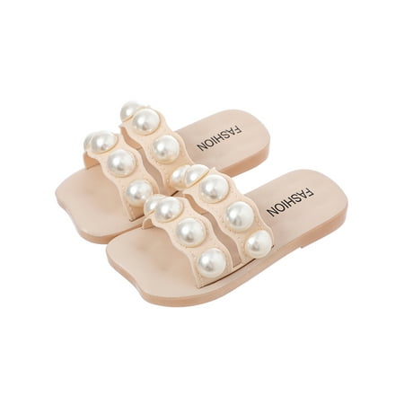Lacyhop Girl s Slide Sandal Slip On Flat Sandals Beach Slides Indoor Outdoor Fashion Princess Shoes Pearl Decor Summer White 10C-11C
Lacyhop Girl s Slide Sandal Slip On Flat Sandals Beach Slides Indoor Outdoor Fashion Princess Shoes Pearl Decor Summer White 10C-11C