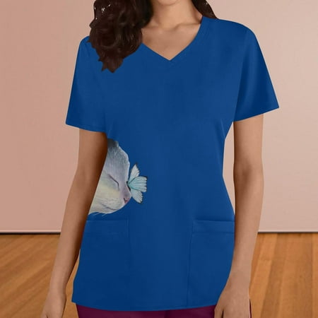SELONE Scrub Tops for Women Plus Size Short Sleeve Tops Blouses Regular Fit T Shirts Pullover Tees Tops Graphic Print T-Shirts V Neck Tops Casual Blouses With Pockets T Shirts Breathable Blue S
SELONE Scrub Tops for Women Plus Size Short Sleeve Tops Blouses Regular Fit T Shirts Pullover Tees Tops Graphic Print T-Shirts V Neck Tops Casual Blouses With Pockets T Shirts Breathable Blue S