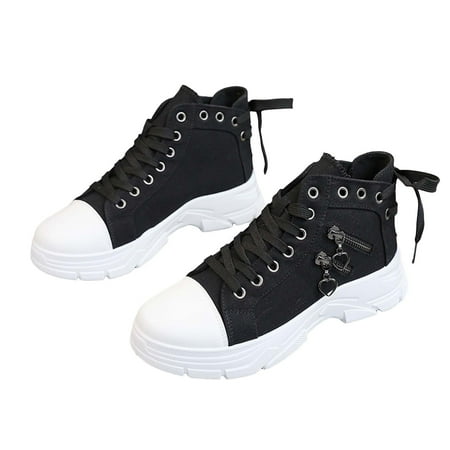 Zizocwa Canvas Platform Sneakers for Women Trendy Fashion Lace-Up Thick Bottom Casual Shoes Soft Sole Non Slip High Top Walking Sneaker Black Size9.5
Zizocwa Canvas Platform Sneakers for Women Trendy Fashion Lace-Up Thick Bottom Casual Shoes Soft Sole Non Slip High Top Walking Sneaker Black Size9.5