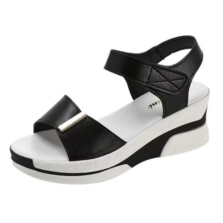Follure Girl women s casual shoes Women s Summer Hook&Loop Wedges Beach Open Toe Breathable Sandals Shoes Black 38
Follure Girl women s casual shoes Women s Summer Hook&Loop Wedges Beach Open Toe Breathable Sandals Shoes Black 38