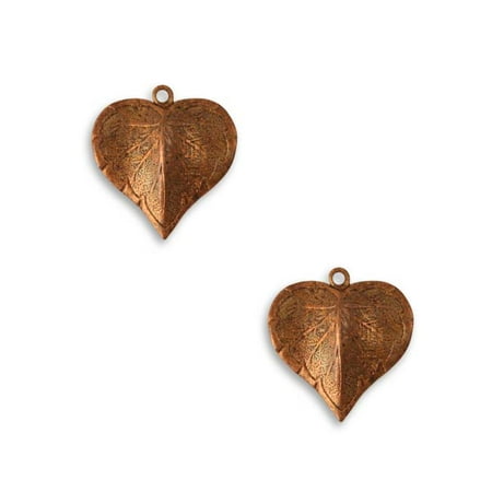 Vintaj Artisan Copper Nouveau Leaf Charms 17mm x 16mm (2)