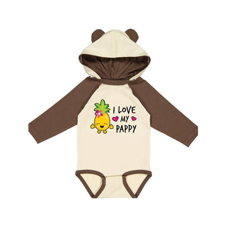 Inktastic I Love My Pappy with Pineapple Gift Baby Girl Long Sleeve Bodysuit