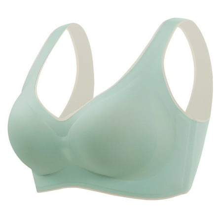 Seamless 5D Memory Sports Bra Latex Bra Ladies Vest Style Wireless Bras 2XL Green