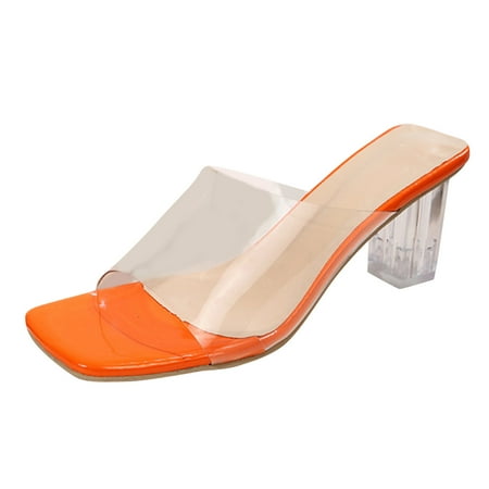 CBGELRT Slipps Shoes for Women Indoor Walking Casual Shoe Ladies Fashion Transparent Square Head Thick High Heel Sandals Orange Asian Size 37
CBGELRT Slipps Shoes for Women Indoor Walking Casual Shoe Ladies Fashion Transparent Square Head Thick High Heel Sandals Orange Asian Size 37